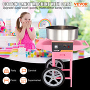 Charger l'image dans la visionneuse de galerie, Amocart Electric Cotton Candy Machine with Cart 1000W Commercial Floss Maker with Stainless Steel Bowl Sugar Scoop and Drawer
