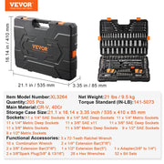Load image into Gallery viewer, SucceBuy Mechanics Tool Set and Socket Set Deep and Standard Sockets 145/205 Pcs SAE and Metric Mechanic Tool Kit with Bits
