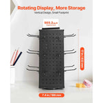 Amocart Rotating Pegboard Display Stand 4-Sided Spinning Peg Board Display Rack with 24 Hooks for Retail Store Jewelry Shop