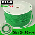 1-10Meter Polyurethane Conveyor Belts Round PU Drive Belt Meltable Cord Dia 2/2.5/3/3.5/4/5/6/7/8/9/10/12/15/18/20mm Green/Red