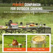 Load image into Gallery viewer, SucceBuy Gas One Turkey Fryer Propane Burner Complete Kit 30 Qt. Turkey and 10 Qt. Fish Fryer Boiler Steamer Set - AMOCART
