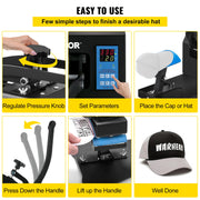 Load image into Gallery viewer, Amocart Hat Cap Heat Press 5.5 x 3.5 inch Heat Transfer Stamping Sublimation Machine Digital Display Clamshell DIY Advertising

