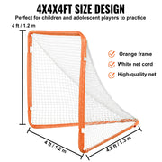 Load image into Gallery viewer, SucceBuy 4/6FT Lacrosse Goal Small Kids Folding Portable Iron Frame Backyard Training Equipment For Youth Training Orange
