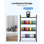 Load image into Gallery viewer, SucceBuy 4 Tier 3D Printer Filament Rolling Filament Spool Storage Rack with Wheels for Office Workshop 3D Printing Station - AMOCART
