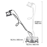 Charger l'image dans la visionneuse de galerie, Amocart Pressure Washer Surface Cleaner PE/Stainless Steel Pressure Washer Attachments with 4 Wheels for Concrete Patio Deck
