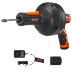 SucceBuy 12V Electric Drain Auger 25FT Cordless Plumbing Snake Auto Feed Pipeline Drain Clog Remover with Power Drill Homeuse