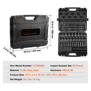 Load image into Gallery viewer, Amocart 26/65PCs US Drive Impact Socket Set Deep Standard Socket Set SAE Metric 6 Point CR-V Cr-Mo Alloy Steel Auto Repair
