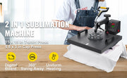 Bild in Galerie-Viewer laden, Amocart 2In1 Heat Press Machine 38*38CM Multifunctional 360° Swing-Away Digital Sublimation Printer Transfer DIY T-shirt Cap
