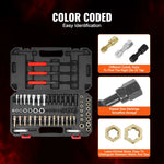 Amocart Thread Chaser Set UNC UNF Metric Thread Restorer Tool Rethreading Tool Kit Heat Treated Steel Mechanics DIY Enthusiast