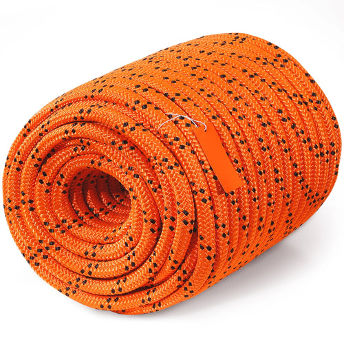Amocart 220ft Dual-Weave Polyester Rope 48-Strand Outdoor Accessories Emergency Cord for Camping Swinging Rappelling Rescue