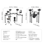 Amocart Electric Drum Set 32 Drum Kits & 480 Sounds, USB MIDI Supported 8 / 10 in Quiet Mesh+10 in Cymbals Drum Sticks Easy Use