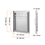 Amocart BBQ Access Door Stainless Steel Flush Mount Door Wall Vertical Door w/ Recessed Handle Grilling Station Outside Cabinet