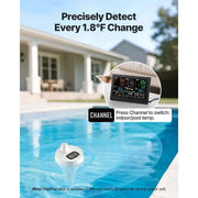 Charger l'image dans la visionneuse de galerie, Station météo Wi-Fi 7-en-1 SucceBuy avec écran de 7,5 pouces, application et thermomètre de piscine, prévisions météo, vitesse du vent, température de la piscine

