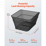 Amocart Rear Bike Basket Wire Mesh Bicycle Basket with Waterproof Cover Durable Metal Bike Back Basket Fits Most Rear Bike Rack