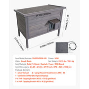 Charger l'image dans la visionneuse de galerie, SucceBuy Niche Chauffante pour Chats, Maison en Bois Isolée pour Chats d'Extérieur avec Tapis Chauffant, Toit en Asphalte Ouvrable pour 1 à 3 Chats en Hiver
