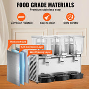 Bild in Galerie-Viewer laden, Amocart 2 3 Tanks Commercial Beverage Dispenser Ice Tea Drink Machine 304 Stainless Steel Juice Dispenser for Restaurant Hotel
