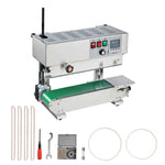 Amocart Continuous Bag Band Sealing Machine Vertical Sealer with Digital Temperature Control for 0.02-0.8 mm Plastic Bags Films