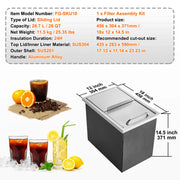Load image into Gallery viewer, SucceBuy Drop in Ice Chest Stainless Steel Ice Cooler Commercial Ice Bin with Sliding Cover Outdoor Kitchen Ice Bar - AMOCART
