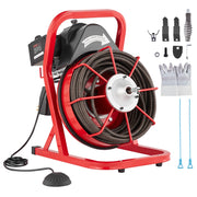 Bild in Galerie-Viewer laden, Amocart Drain Cleaner Machine 75FT/50FT Sewer Snake Auger Manual 1/2 Inch Electric Drain Cleaning Machine w/ 4 Cutters for Home
