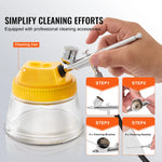 SucceBuy Airbrush Kit, Dual Fan Air Compressor Professional Airbrushing System Kit Airbrushes Mixing Wheel Cleaning Brush Set