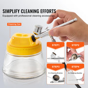 Load image into Gallery viewer, SucceBuy Airbrush Kit, Dual Fan Air Compressor Professional Airbrushing System Kit Airbrushes Mixing Wheel Cleaning Brush Set
