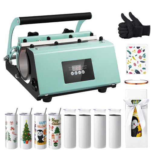 SucceBuy Tumbler Heat Press Machine and Sublimation Tumblers Tumbler Press Set with 8pcs 20OZ Blank Tumblers Mug Press Cup Press