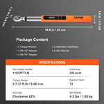 SucceBuy 3/8"1/2"Digital Torque Wrench Drive Electronic Torque Wrench Torque Wrench Kit 3.7-37/25-250ft.lb Torque Accurate Range