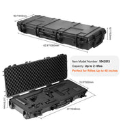 Bild in Galerie-Viewer laden, SucceBuy Rifle Hard Case Portable Long Gun Storage Suitcase with 2 Casters Shockproof &amp; Waterproof Airsoft Rifle Protective Case
