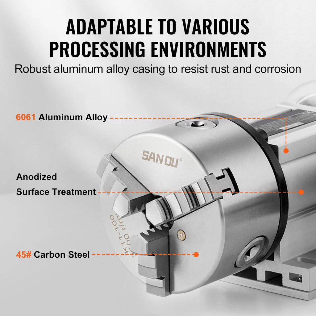 SucceBuy Dividing Head K11-100mm 3Jaw Chuck 2.6"/65mm Center Height MT2 Tailstock 6:1 Gear Ratio Universal for Milling Engraving