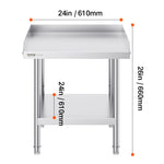 Amocart Stainless Steel Work Table Commercial Heavy Duty Food Prep Worktable with Adjustable Height for Restaurant Home Hotel