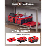 Amocart 32L 3 Packs Plastic Collapsible Storage Bins Stackable Folding Storage Crates Space-Saving Baskets for Home Organizing