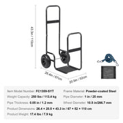 Load image into Gallery viewer, SucceBuy Firewood Log Cart Outdoor and Indoor Wood Rack Storage Mover with Wheels Heavy Duty Steel for Fireplace Fire Pit Black - AMOCART
