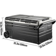 Load image into Gallery viewer, SucceBuy 75L 95L Small Car Fridge Portable Mini Dual Storage Zone Refrigerator Compressor Truck Freezer Cooler for Home Use
