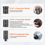 SucceBuy Spindle Nut Socket Tool Kit 1/2 inch Drive 6 Piece Axle Hub Nut Socket Set Vehicles Axle Spindle Nut Retainers Remover