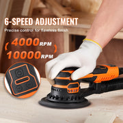 Load image into Gallery viewer, SucceBuy Random Orbital Sander 350W Brushless 10000 PRM 6 Variable Speed Electric Orbital Sander for Woodworking Detail Sanding
