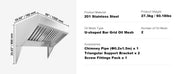 Load image into Gallery viewer, SucceBuy 4/5/6/7/8/9FT Commercial Exhaust 201 Stainless Steel Concession Hood Under Cabinet Range Hood Kitchen Vent Hood Sliver
