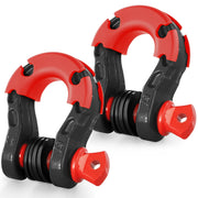 Load image into Gallery viewer, Amocart 2pcs 3/4" D-Ring Shackle U-Hook Loop Shackles with 7/8" Pin Isolators &amp; Washers for Jeep Off Road Vehicle Recovery

