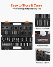 Load image into Gallery viewer, Amocart Impact Socket Set 1/2 Inches 19 Piece Impact Sockets Standard Socket Assortment 1/2 Inches Drive Socket Set

