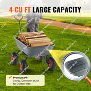 Bild in Galerie-Viewer laden, Amocart Dump Cart Poly Garden Dump Cart Easy to Assemble Steel Frame Dump Wagon with 2-in-1 Convertible Handle Safe Transport
