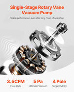 Amocart 3.5 CFM 4.5 CFM Vacuum Pump & Gauge Set, Single Stage Rotary Vane HVAC & Hoses for R134a R12 R22 R502a R410A R404 R407C