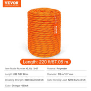 Load image into Gallery viewer, Amocart 220ft Dual-Weave Polyester Rope 48-Strand Outdoor Accessories Emergency Cord for Camping Swinging Rappelling Rescue
