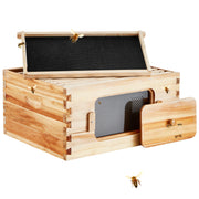 Load image into Gallery viewer, SucceBuy Bee Hive Deep Box Starter Kit 100% Beeswax Coated Natural Cedar Wood Langstroth Beehive Kit Transparent Acrylic
