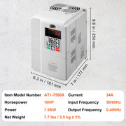 Load image into Gallery viewer, SucceBuy VFD 5HP4KW Singel Phase 220V-240V Input to 3 Phase 220V-240V Output Variable Frequency Drive for AC Motor Speed Control - AMOCART
