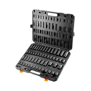 Load image into Gallery viewer, SucceBuy 3/8" &amp; 1/2" Drive Impact Socket Set 59 PCS Socket Set SAE 5/16" to 1-1/4" Metric 6-32mm 6 Point Cr-Mo Alloy Steel Set
