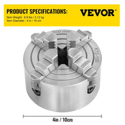 Load image into Gallery viewer, SucceBuy 4-Jaw Lathe Chuck K72-125 125 mm / K72-100 100 mm  Reversible Jaw Metal Lathe Chuck Turning Machine Accessories - AMOCART
