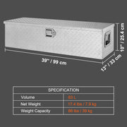 Bild in Galerie-Viewer laden, Amocart Heavy Duty Aluminum Truck Bed Tool Box, Diamond Plate Tool Box with Side Handle and Lock Keys for Pickup, Truck Bed, RV
