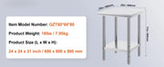 Bild in Galerie-Viewer laden, SucceBuy Stainless Steel Table for Prep &amp; Work Metal Commercial Kitchen Heavy Duty Table with Adjustable Under Shelf and Foot
