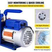 Load image into Gallery viewer, Amocart Vacuum Pump 7 CFM 1/3 HP Single Stage for R12 R22 R134a R410a Systems, 5PA Vacuum Refrigerant for Automobile Reparation
