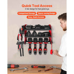 Amocart 3-Layer Power Tool Wall Mount Holder Pegboard Wall Storage Tool Set Drill Screwdriver Storage Rack for Workshop/Garage