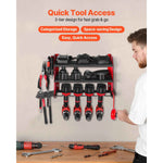 Amocart 3-Layer Power Tool Wall Mount Holder Pegboard Wall Storage Tool Set Drill Screwdriver Storage Rack for Workshop/Garage